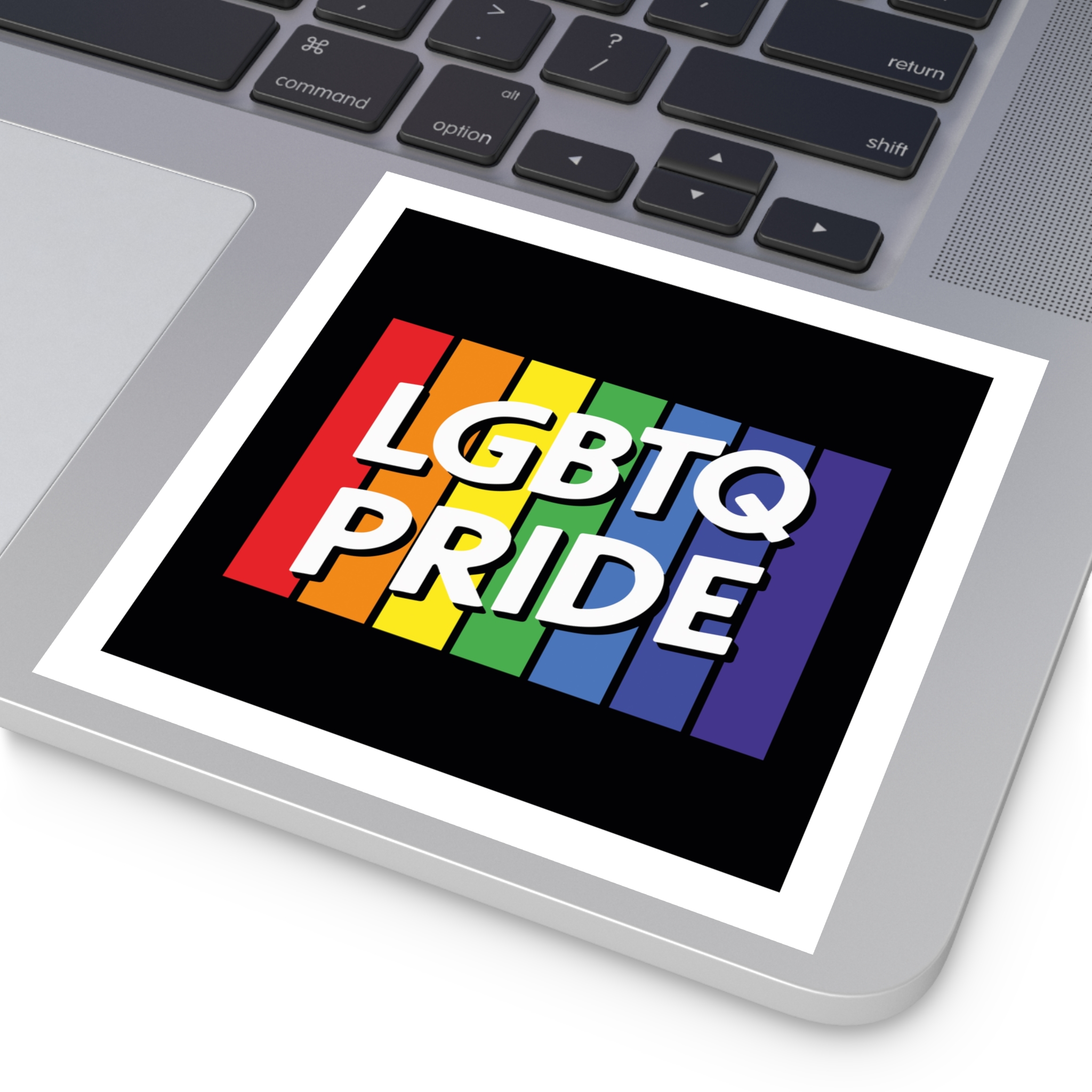 Rainbow Colored Sign That Says Rainbow Pride Pride Laminate Stickers Square - Image 35