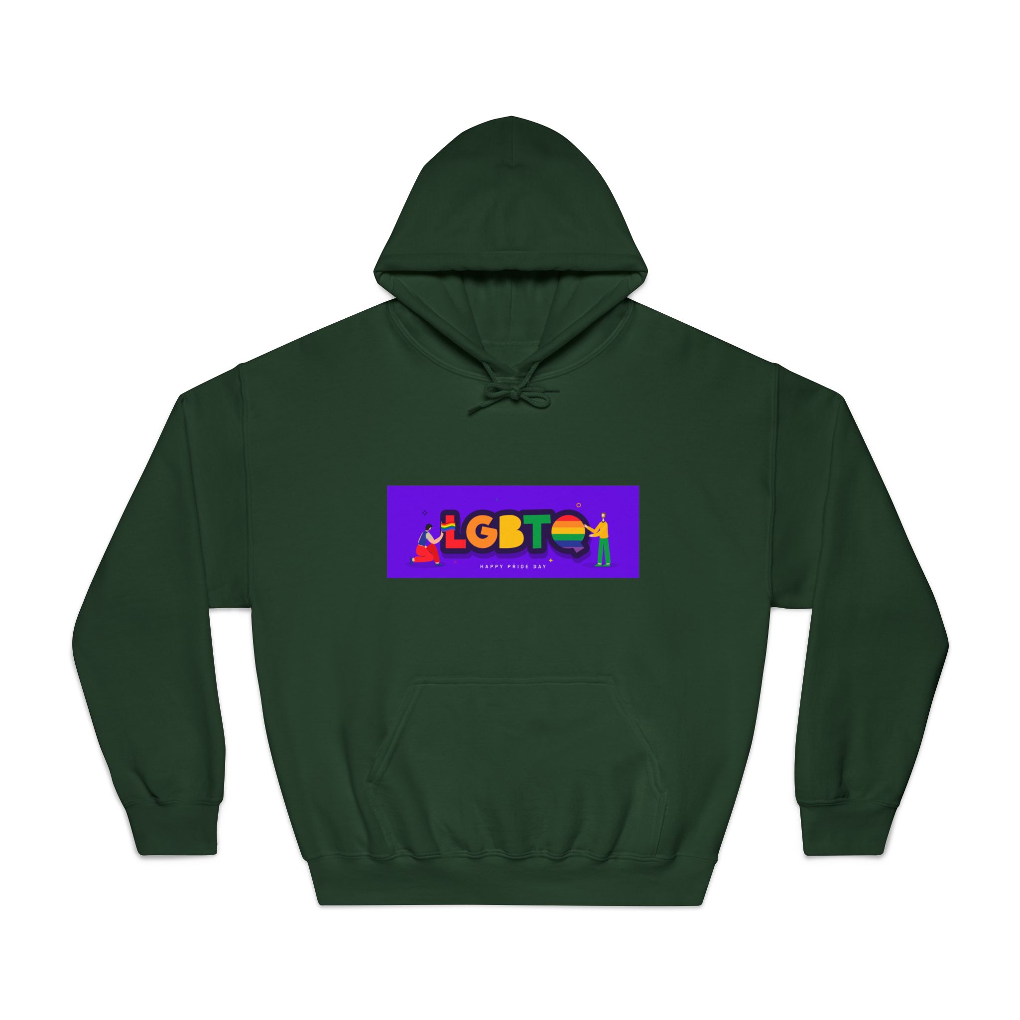 Lgbtq Community Banner Design With Illustration Gay Couple Unisex Dryblend Hooded Sweatshirt - Image 21