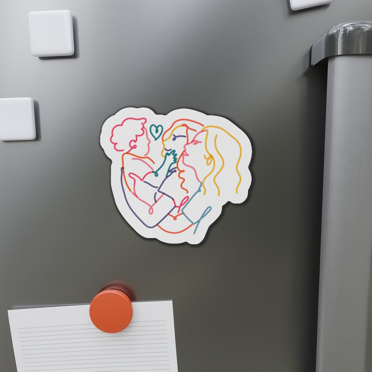 Lesbian Family Clipart Lgbtq Line Portrait Illustration Vector Die Cut Magnets - Image 14