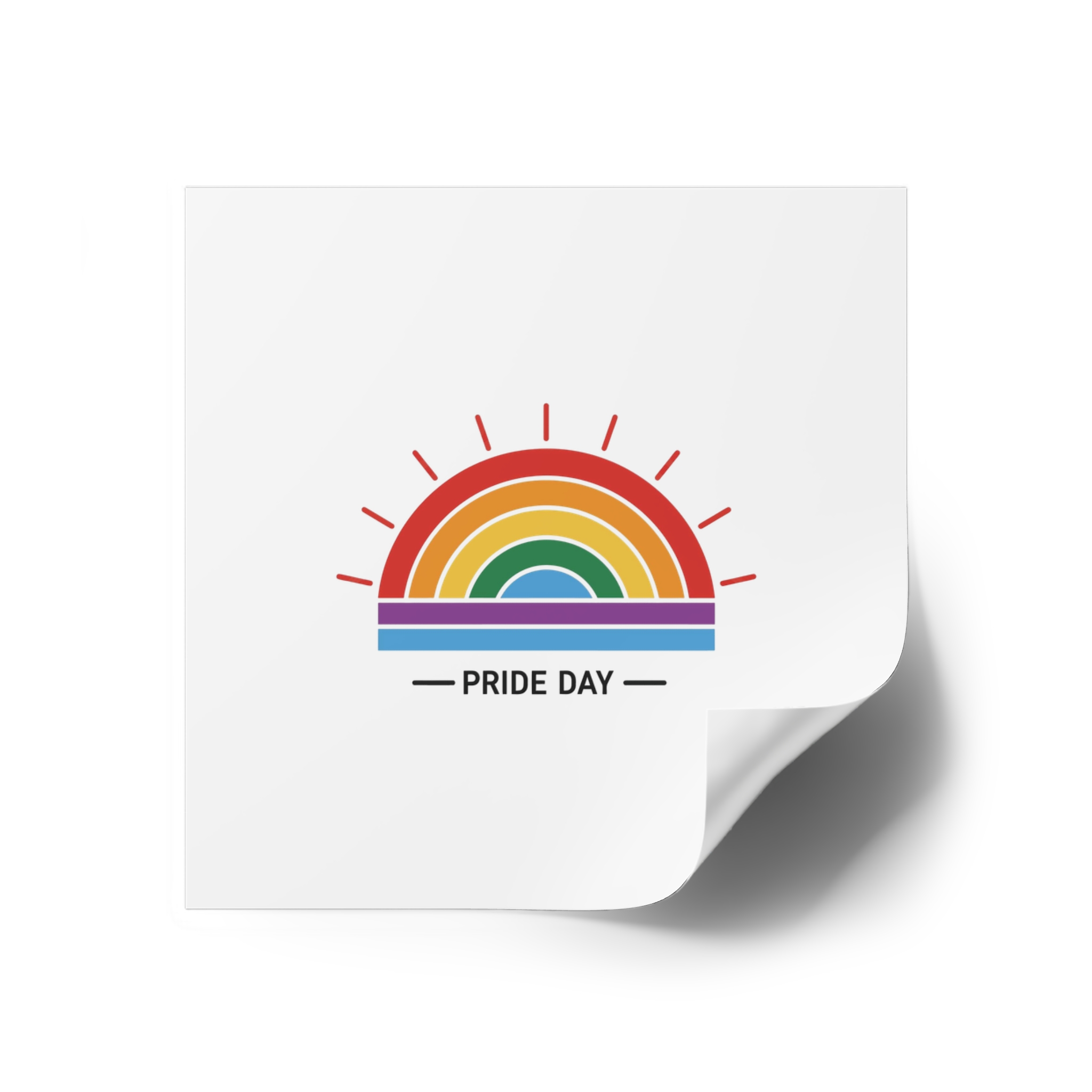 Pride Day Rainbow Flag Icon Vector Illustration Celebrating Lgbtq Community Diversity With Colorful Stripes Radiant Design Laminate Stickers Square - Image 26
