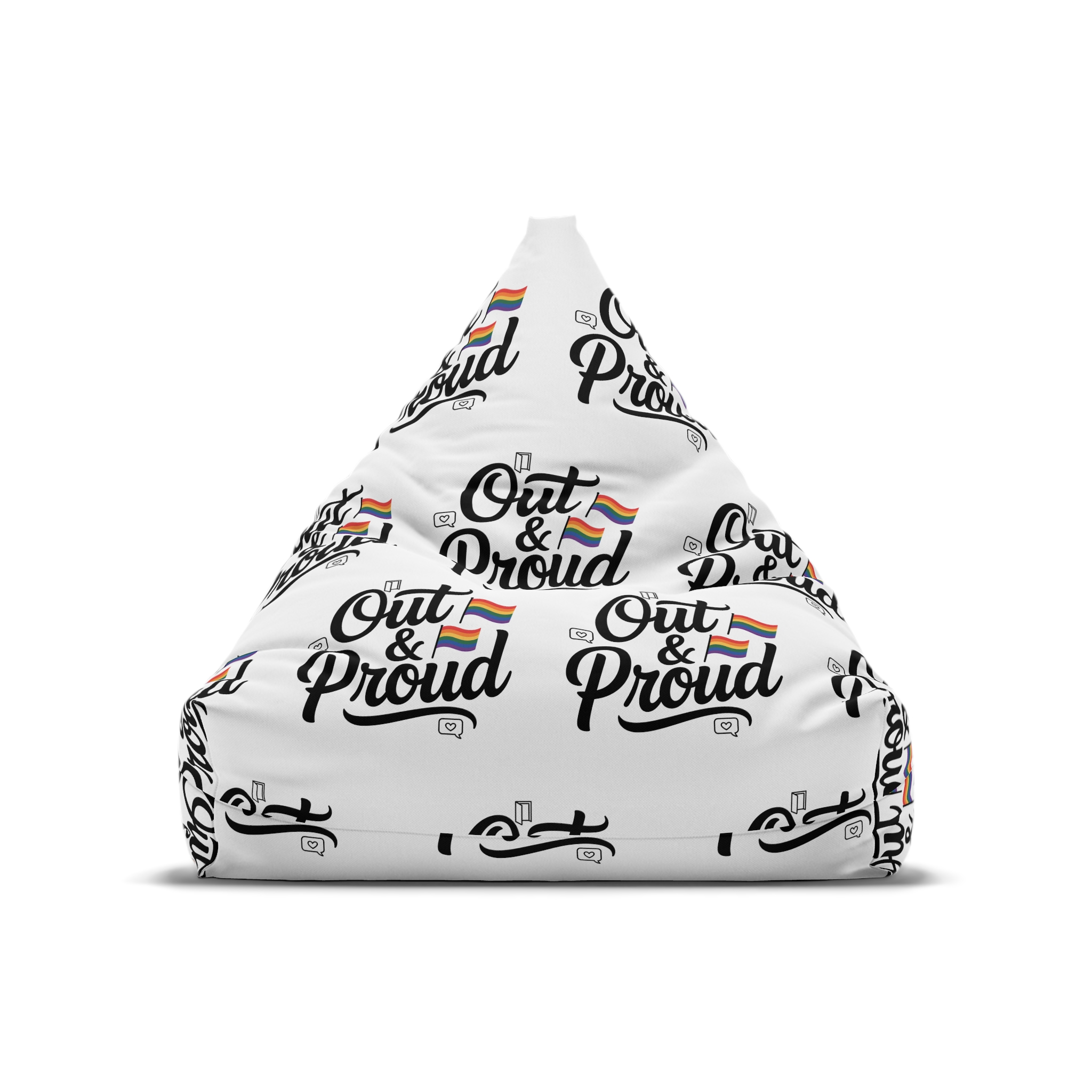 Out Proud T Shirt Design Isolated White Background(1) Bean Bag Chair Cover - Image 5