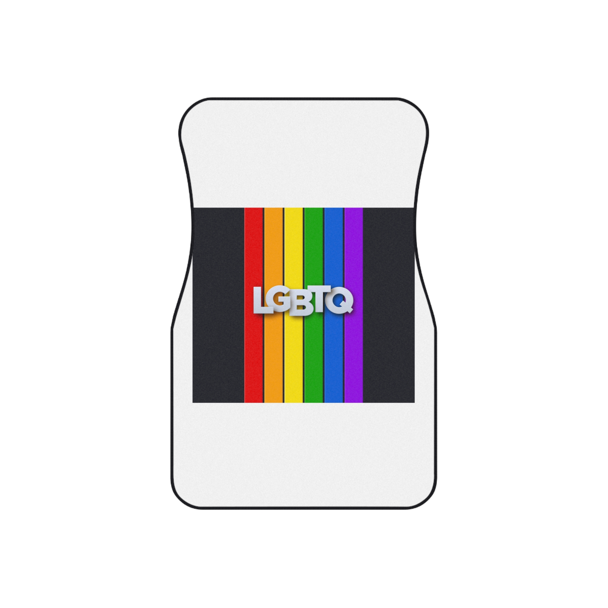 Lgbtq Paper Sign Rainbow Flag Car Mats Set Of 4 - Image 2