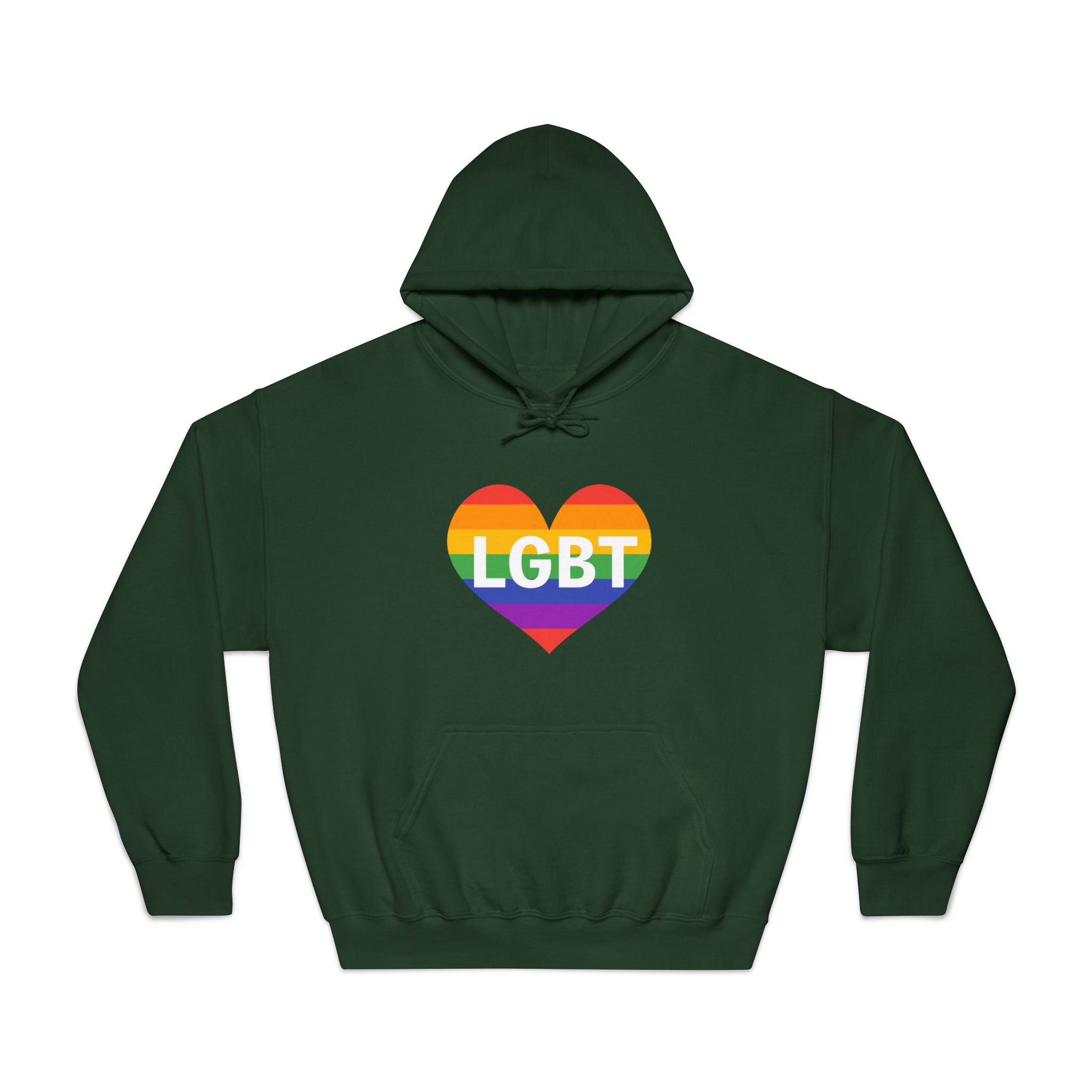 Lgbt Rainbow Colors Heart Mark Lgbt Letters Unisex Dryblend Hooded Sweatshirt - Image 21