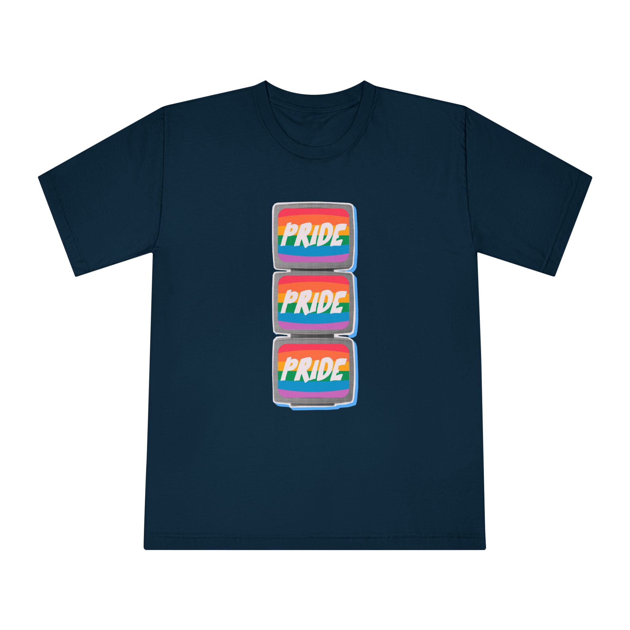 Retro Halftone Tvs With Rainbow Screens Bold Text Perfect Pride Month Activism Designs - Unisex Classic Crewneck T Shirt - Image 17