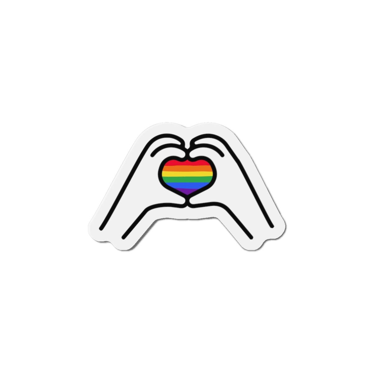 Lgbt Concept Heart Colors Lgbtq Flag Love Is Love Shape Heart Icon Lgbt Die Cut Magnets - Image 4