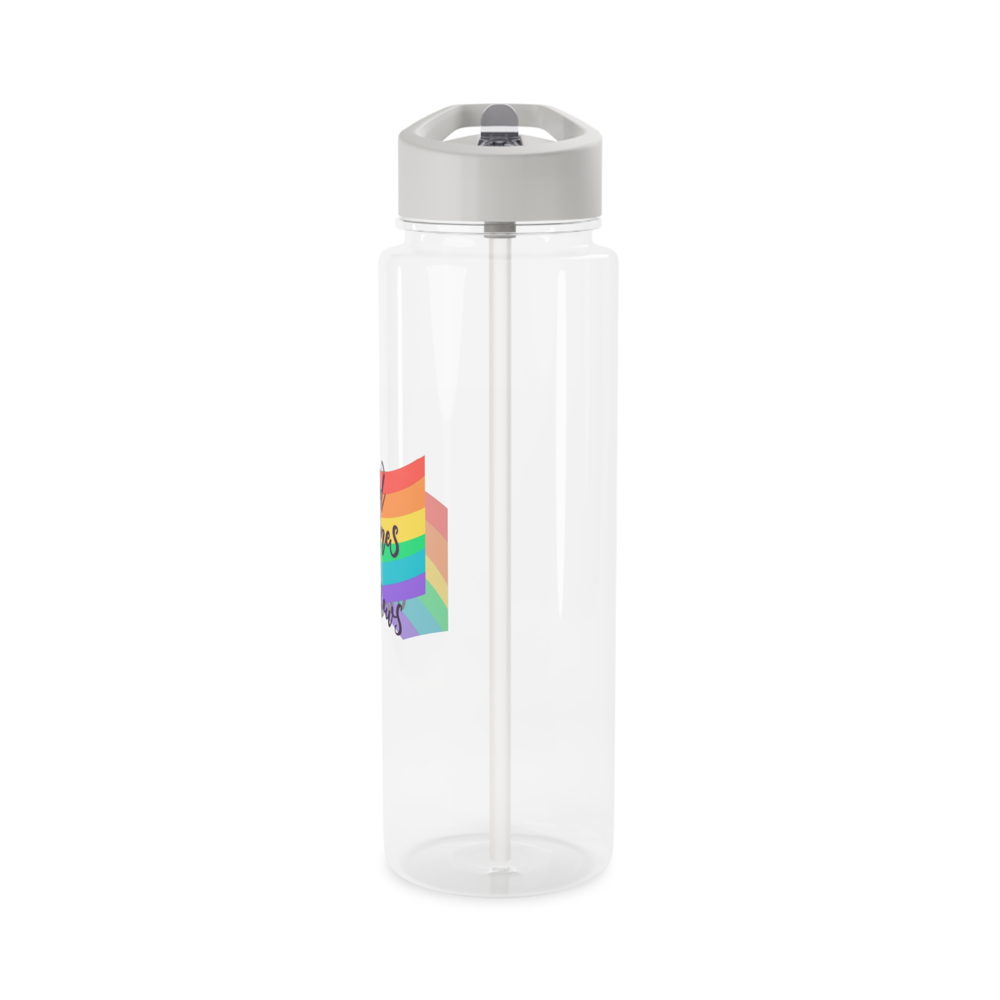 Pride Day Lettering With Rainbow Colors Tritan Water Bottle - Image 7