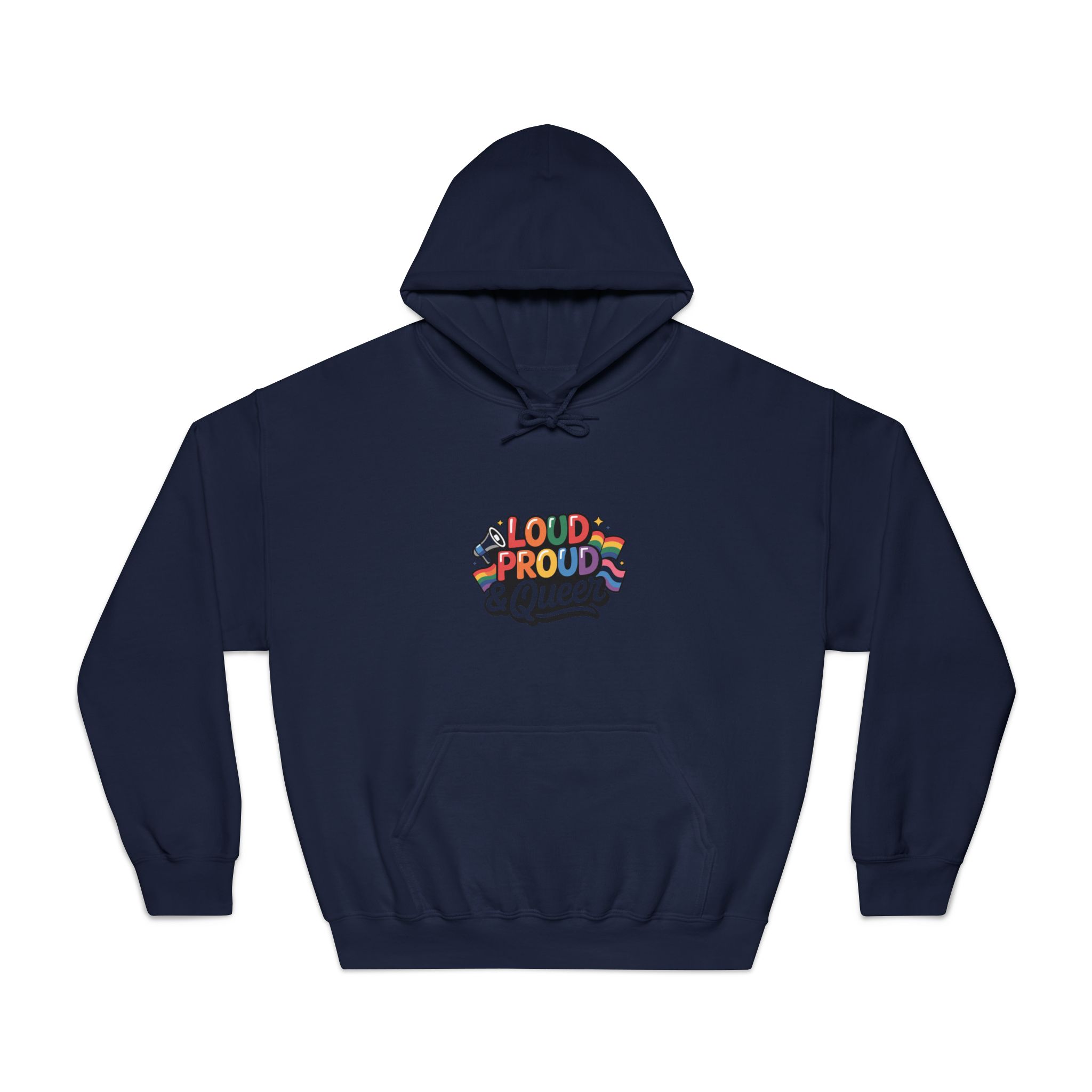 Loud Proud Queer T Shirt Design Isolated White Background 3 Unisex Dryblend Hooded Sweatshirt - Image 29