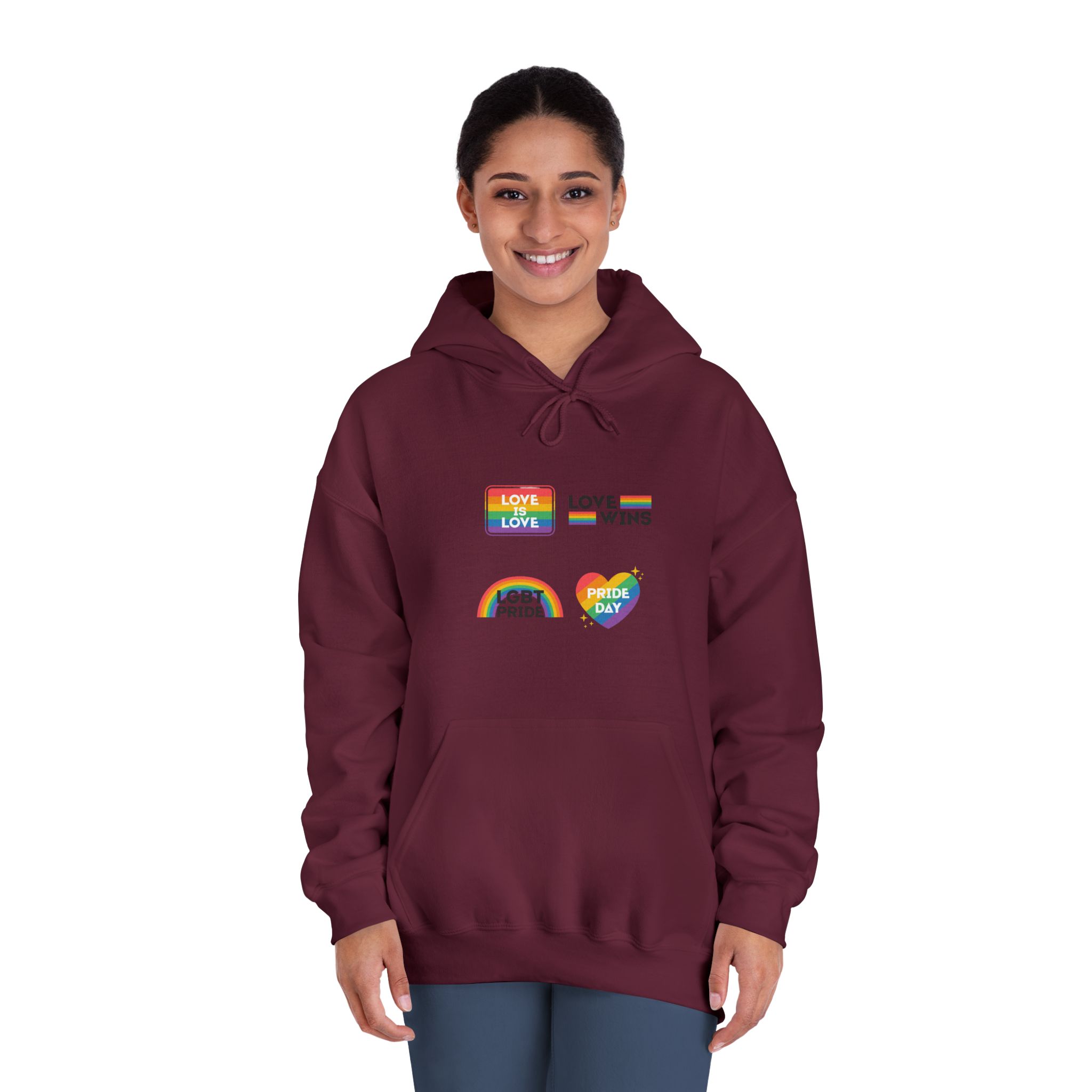 Pride Day Label Collection Design Unisex Dryblend Hooded Sweatshirt - Image 20