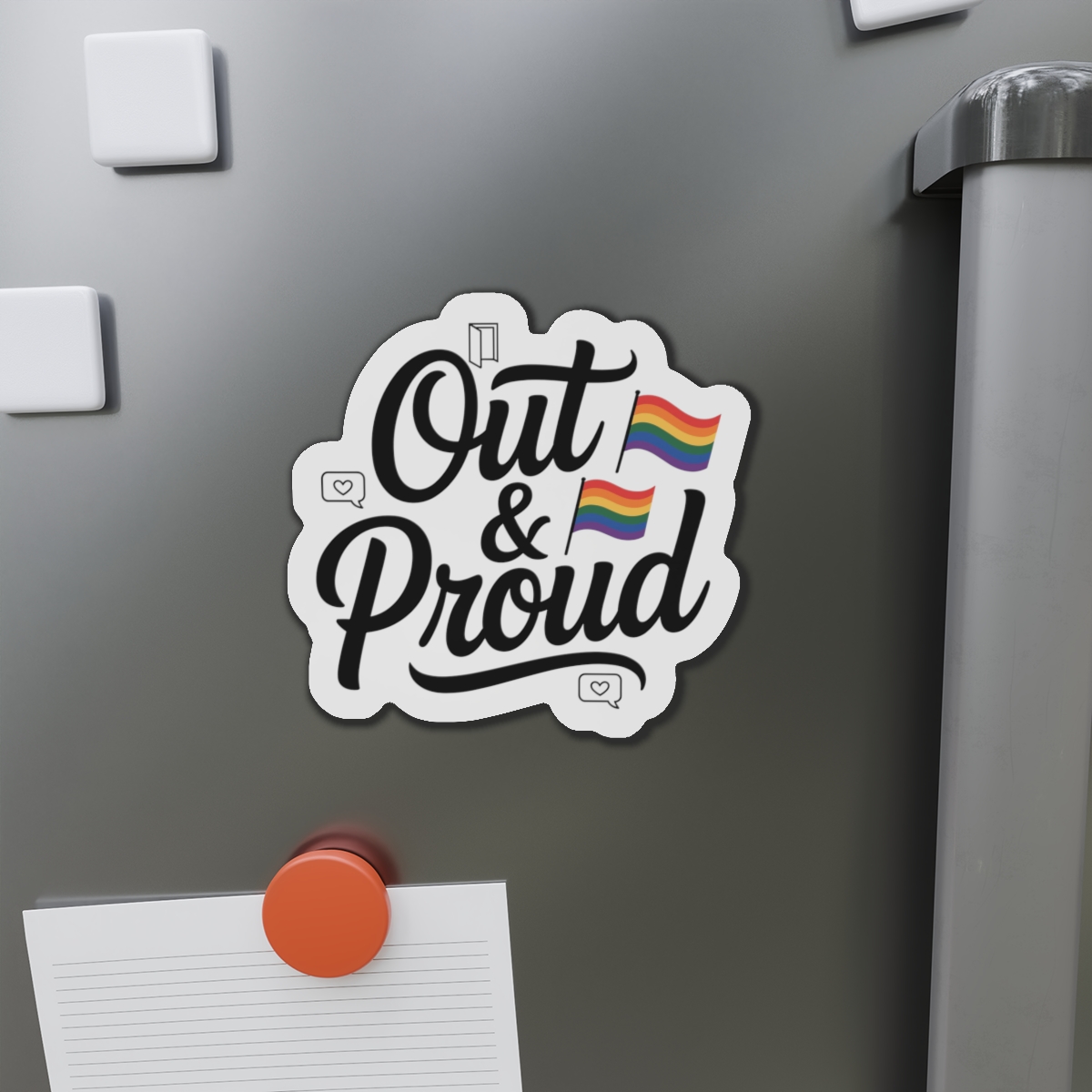 Out Proud T Shirt Design Isolated White Background1 Die Cut Magnets - Image 14