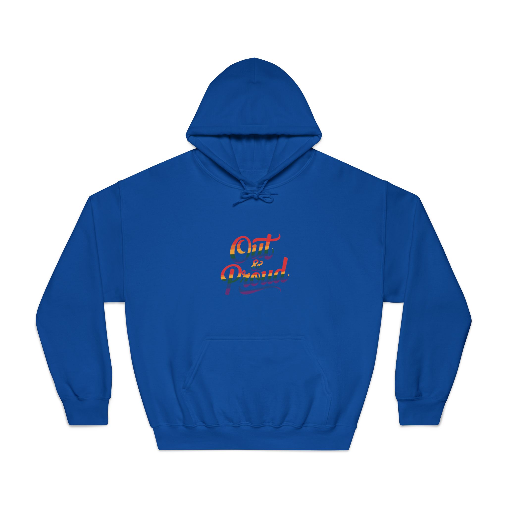 Out Proud T Shirt Design Isolated White Background Unisex Dryblend Hooded Sweatshirt - Image 25