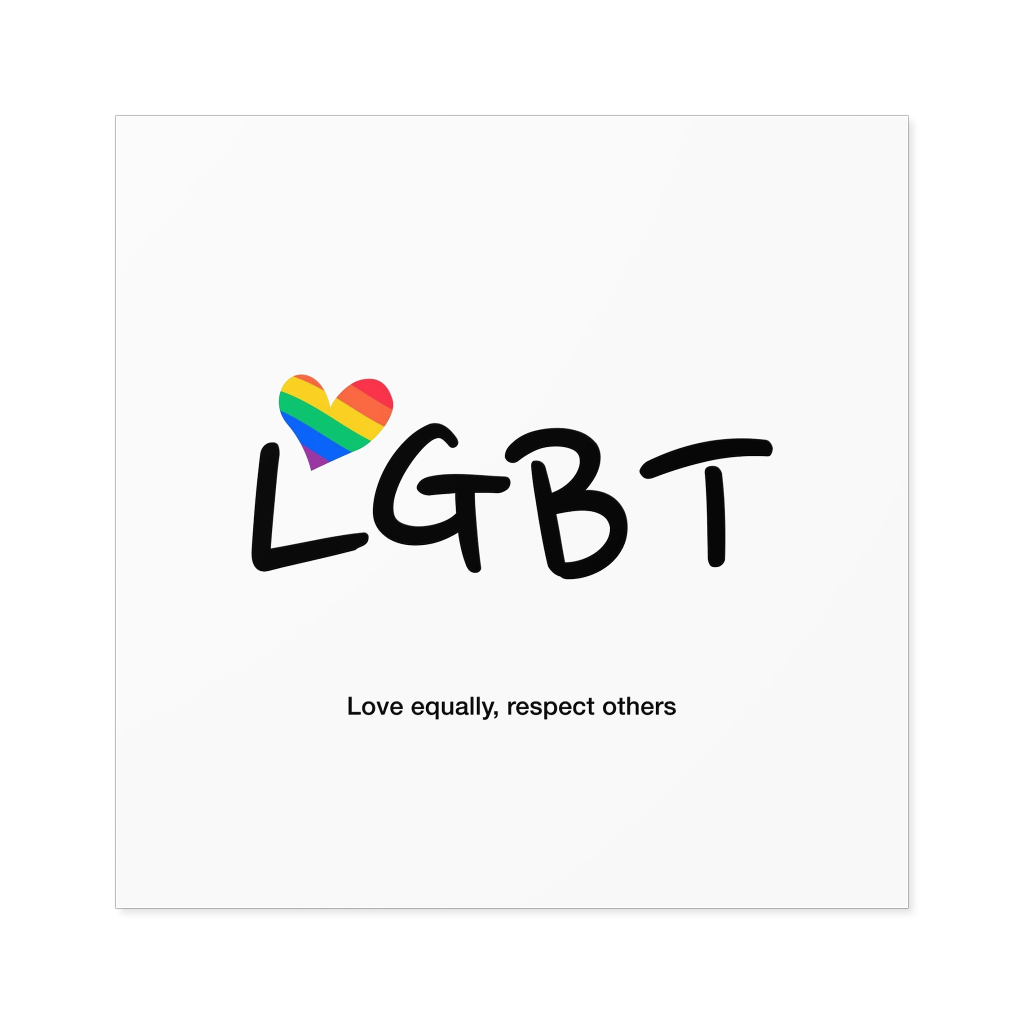 Love Letter Pride Rainbow Lettering Text Writing Pattern Freedom Love Heart Homo Colors Flag Parade(3) Laminate Stickers Square - Image 57