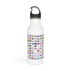 Waving Lgbt Pride Flags Collection Vector Illustration Stainless Steel Water Bottle