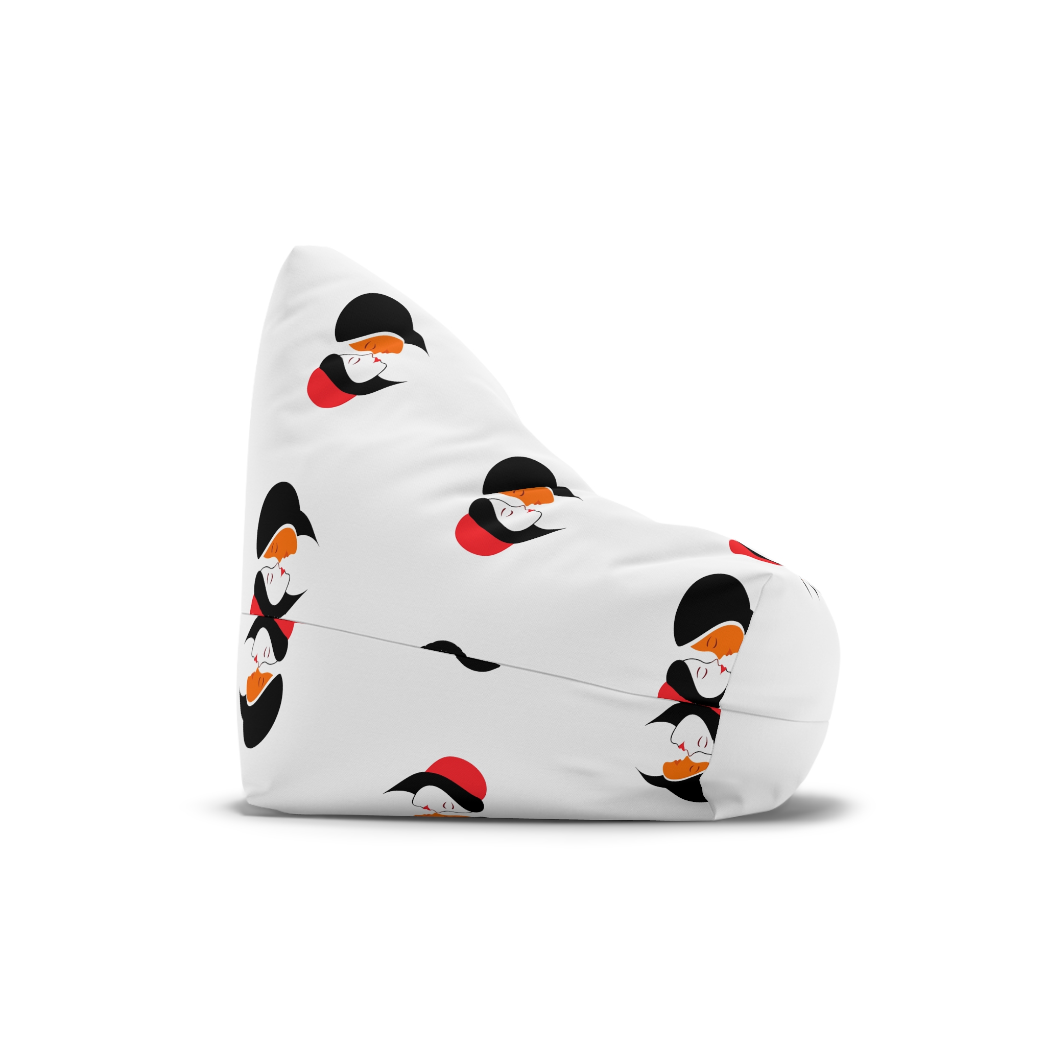 Celebrating Love Interracial Couple Heart Design Bean Bag Chair Cover - Image 3