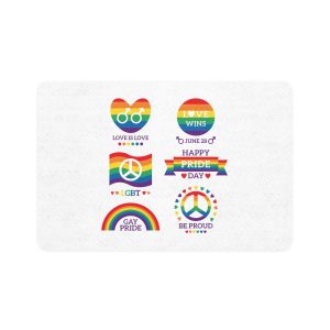 Pride Day Badges Illustration Set Pet Food Mat 12x18