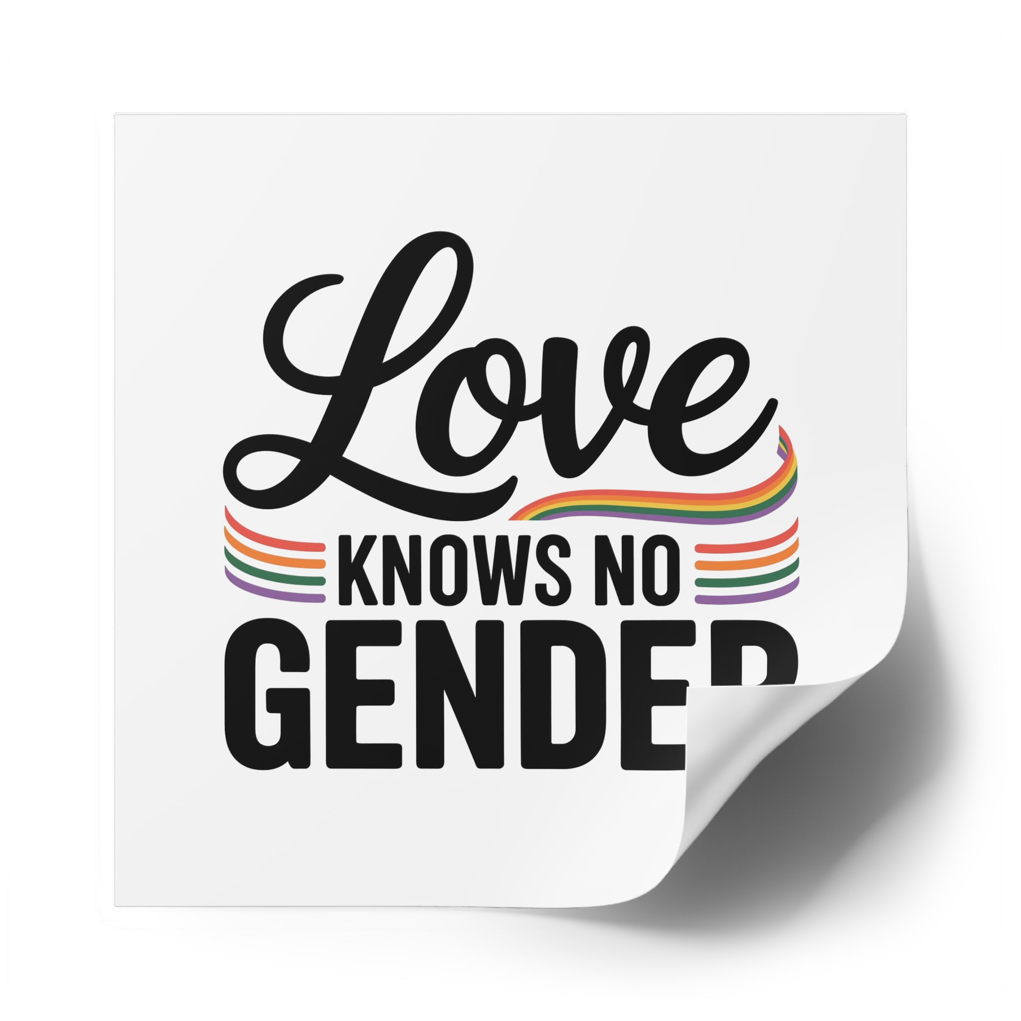 Love Knows No Gender T Shirt Design Isolated White Background 2 Laminate Stickers Square - Image 50