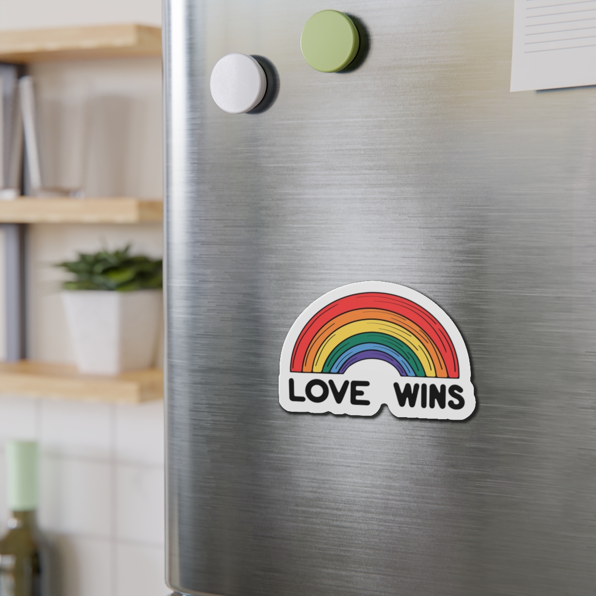 Love Wins Rainbow Pride Illustration Die Cut Magnets - Image 9