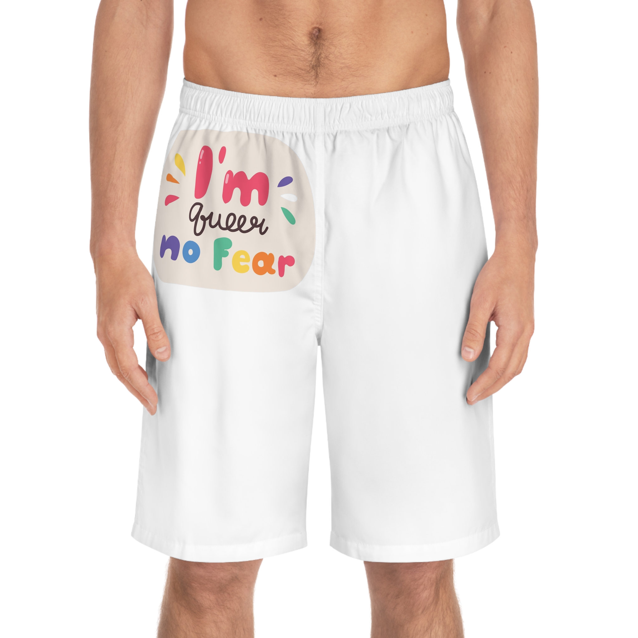 Lgbt Sticker Pack White Background Lgbtq Set Symbol Lgbt Pride Community Rainbow Elements Vector Hand Draw Illustration Hand Drawn Lettering(3) Mens Board Shorts Aop - Image 3