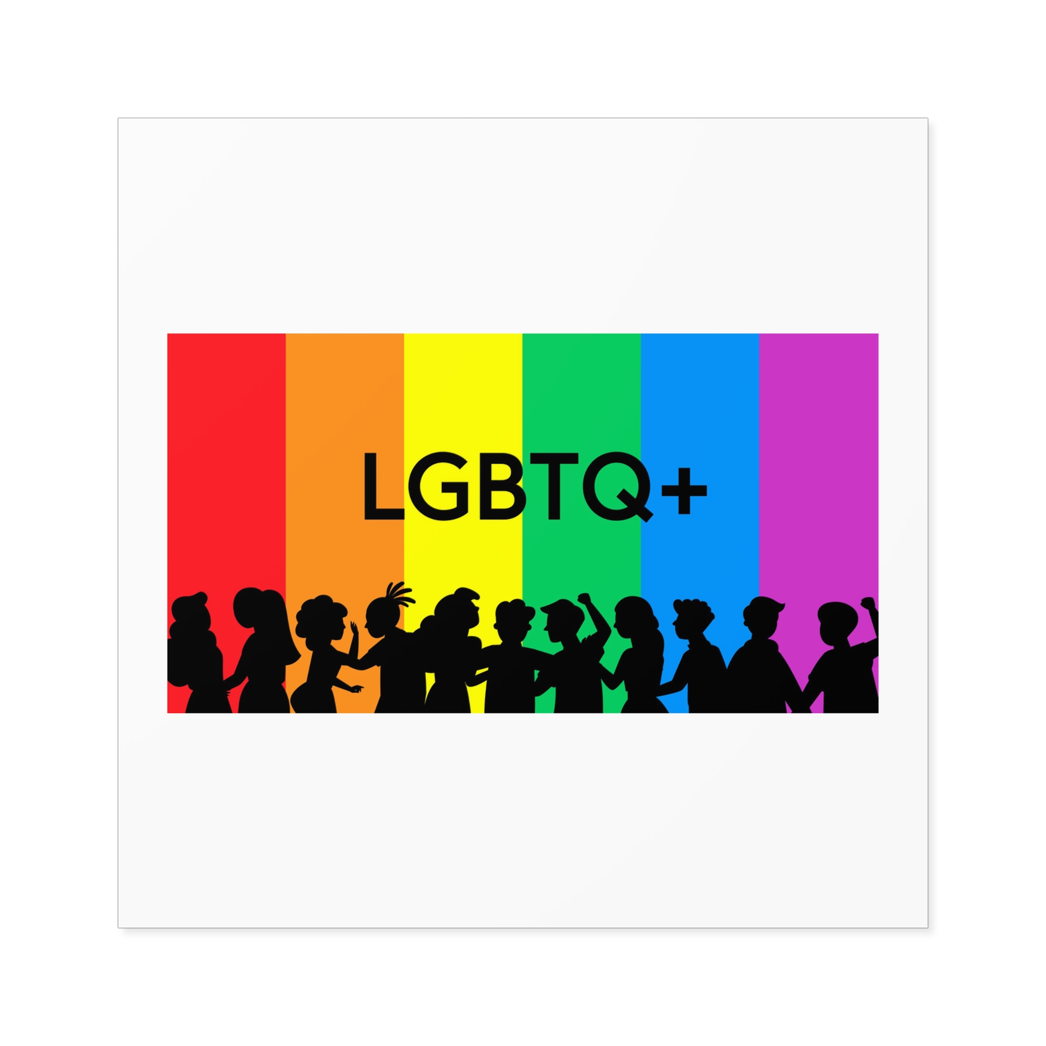 Rainbow Lgbt Lgbtqia Pride Flag Sign Flat Icon Laminate Stickers Square - Image 33
