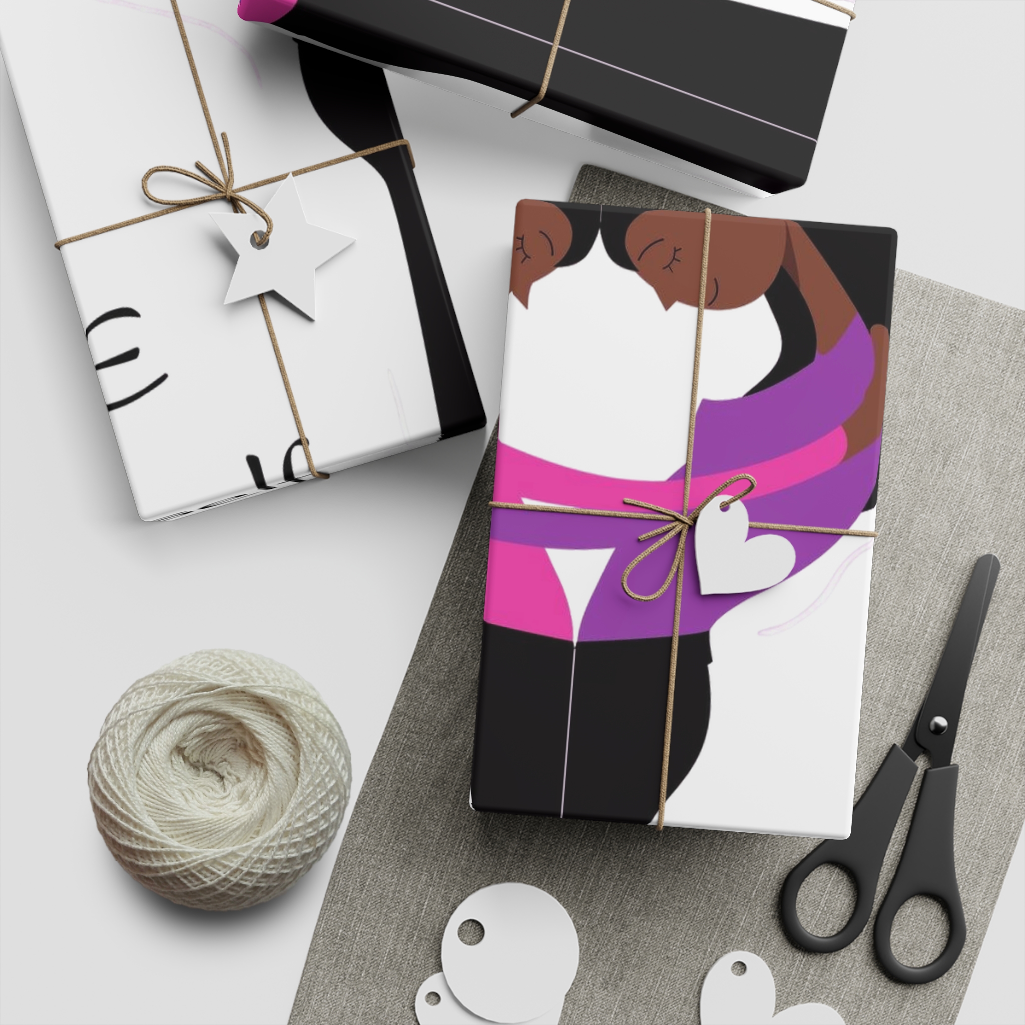 Poster Two Girls Hugging With Rainbow Gift Wrapping Paper Sheets 1pc - Image 5