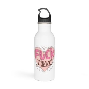Hand Drawn No Love Illustration Stainless Steel Water Bottle
