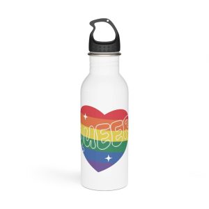 Queer Pride Heart Stainless Steel Water Bottle