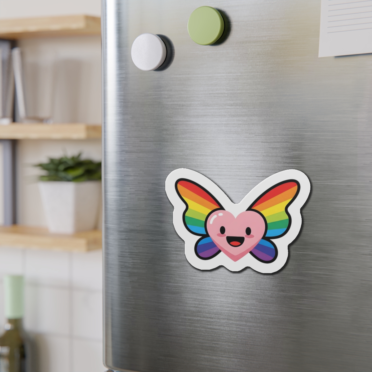 Happy Rainbow Heart Butterfly1 Die Cut Magnets - Image 15