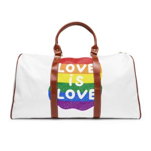 Love Is Love Lgbtq Pride Rainbow Poster Slogan Waterproof Travel Bag