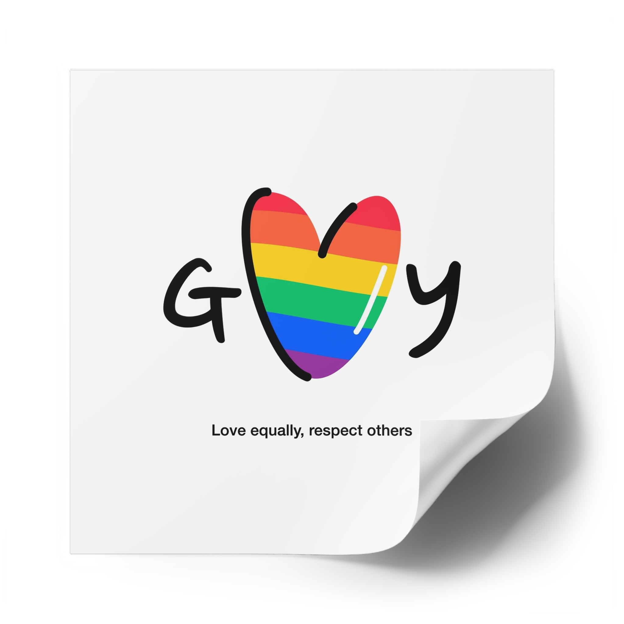 Love Letter Pride Rainbow Lettering Text Writing Pattern Freedom Love Heart Homo Colors Flag Parade Laminate Stickers Square - Image 58