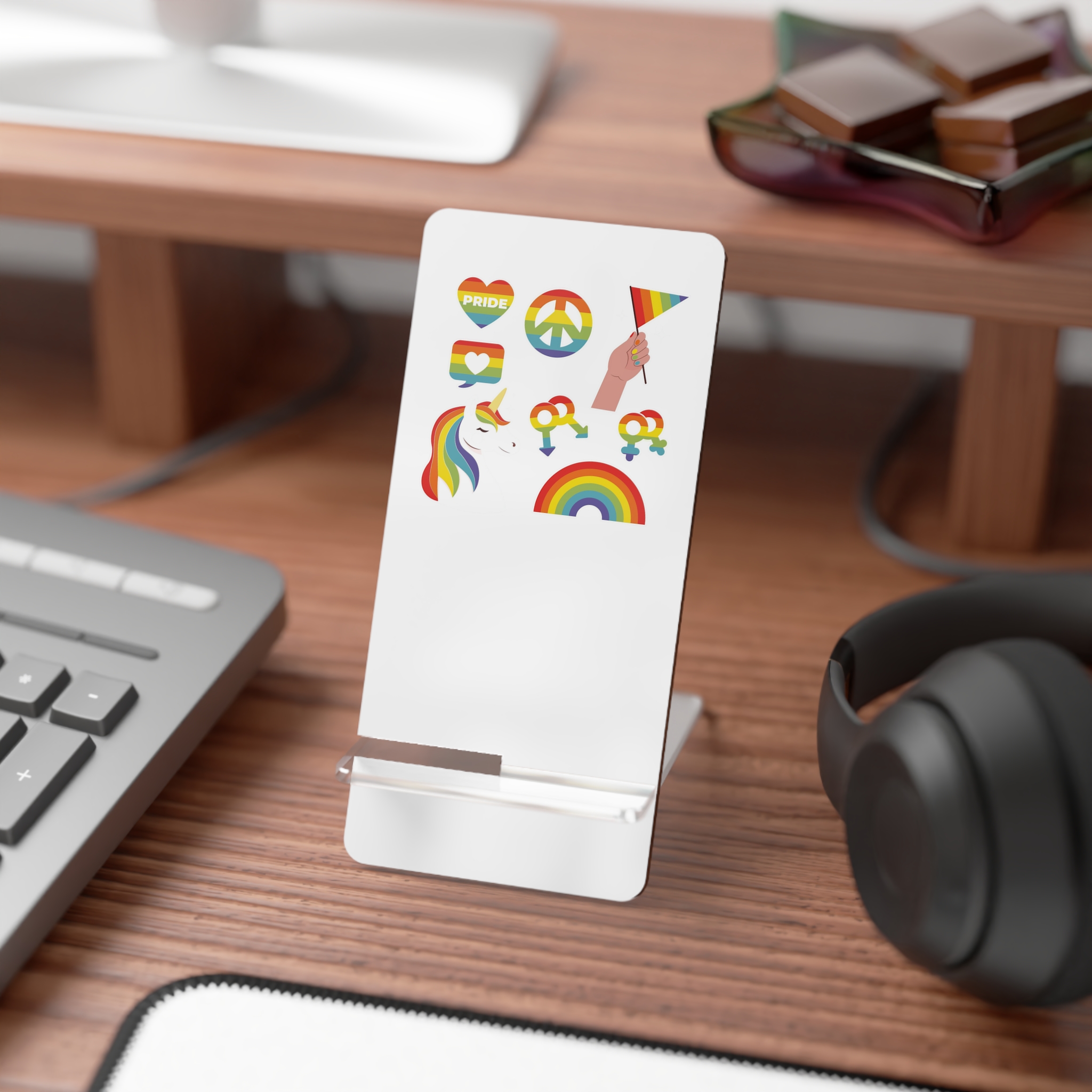 Flat Lgbt Pride Month Elements Collection Mobile Display Stand For Smartphones - Image 3