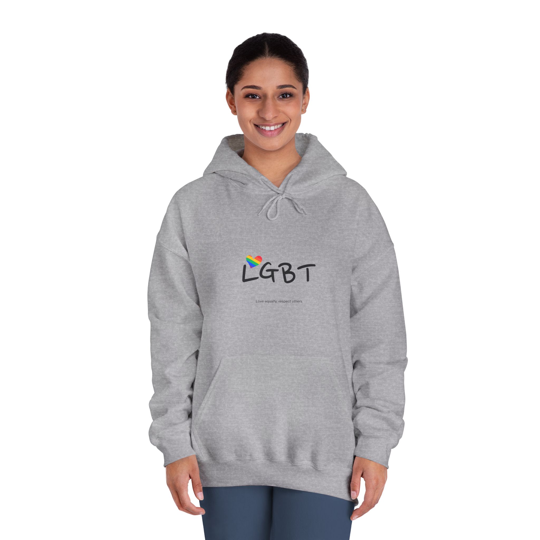 Love Letter Pride Rainbow Lettering Text Writing Pattern Freedom Love Heart Homo Colors Flag Parade(3) Unisex Dryblend Hooded Sweatshirt - Image 16