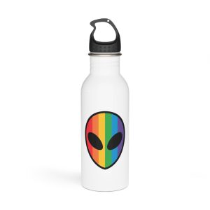 Rainbow Alien Head Lgbt Pride Illustration Stainless Steel Water Bottle