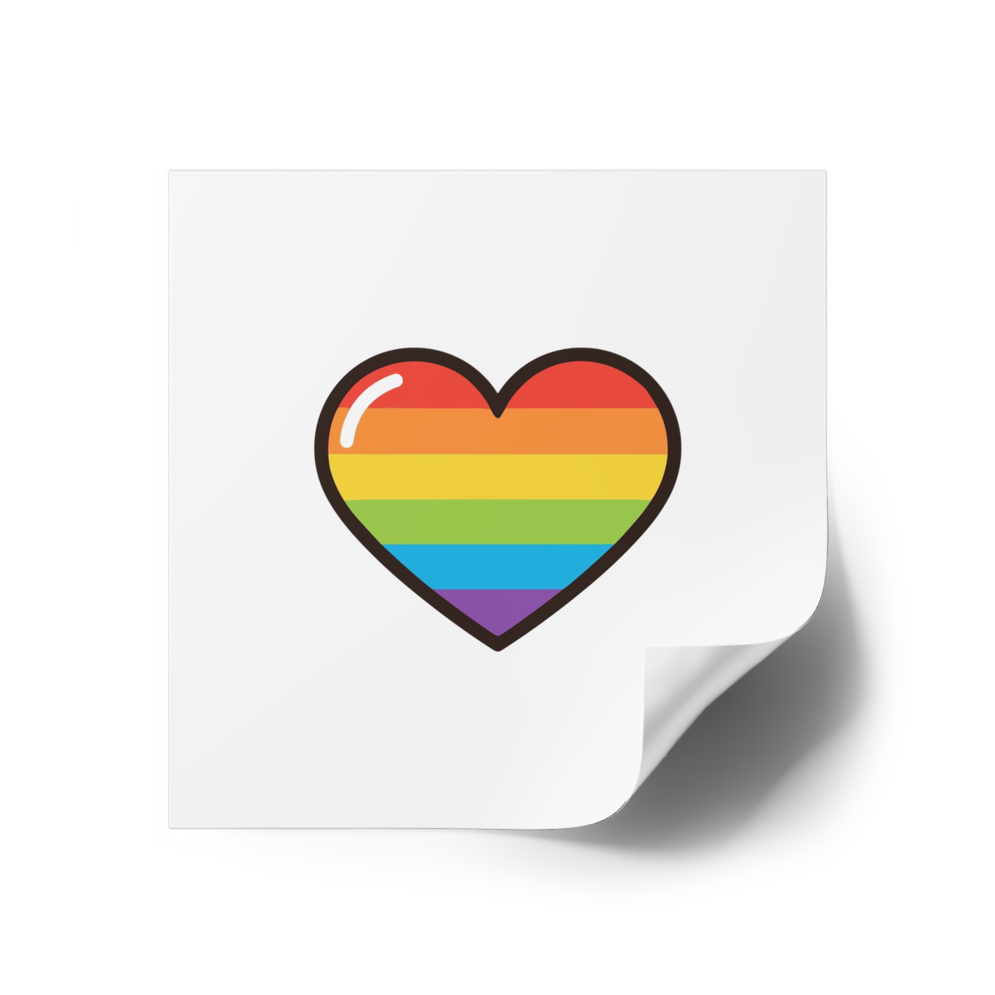 Lgbtq Pride Rainbow Heart Icon1 Laminate Stickers Square - Image 26
