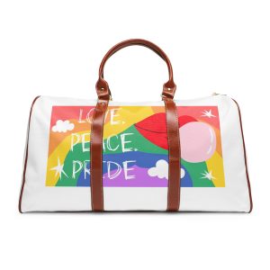 Lgbt Festive Cartoon Groovy Banner Retro 90s Style Love Freedom Concept Waterproof Travel Bag