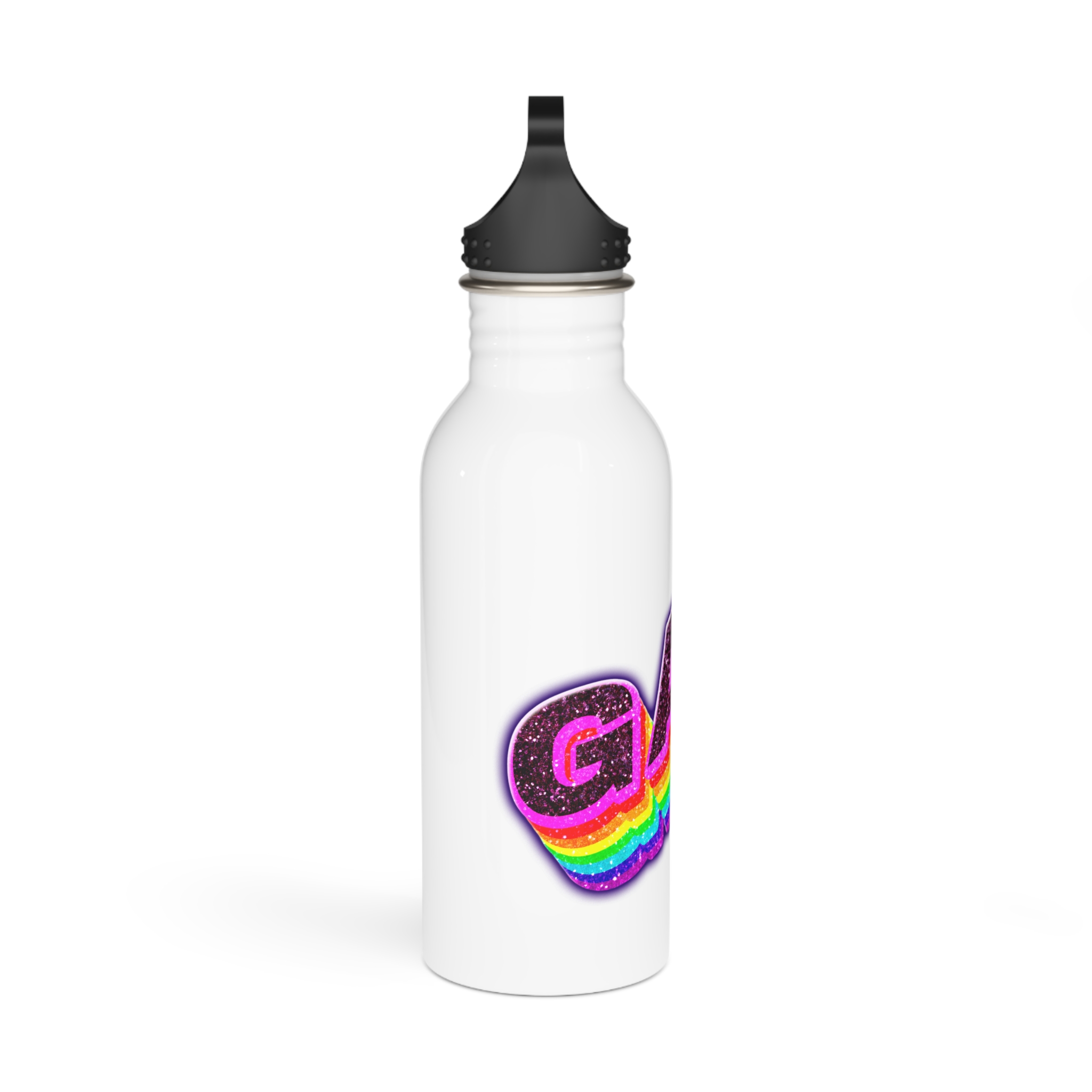 Gay Word Rainbow 3d Png Word Art Stainless Steel Water Bottle - Image 2