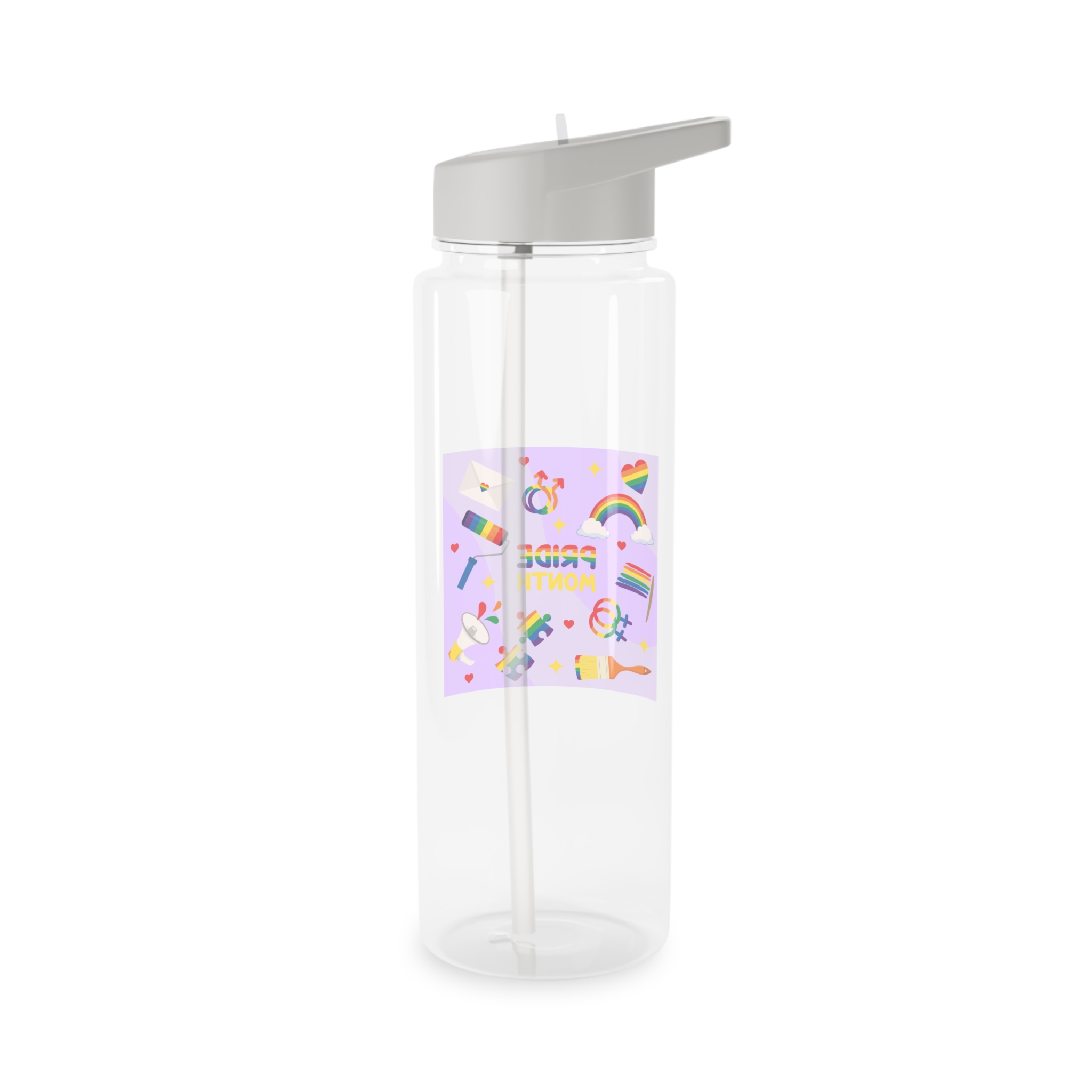 Pride Month Lgbtq Symbol Rainbow Colors Cute Elements Set Tritan Water Bottle - Image 6