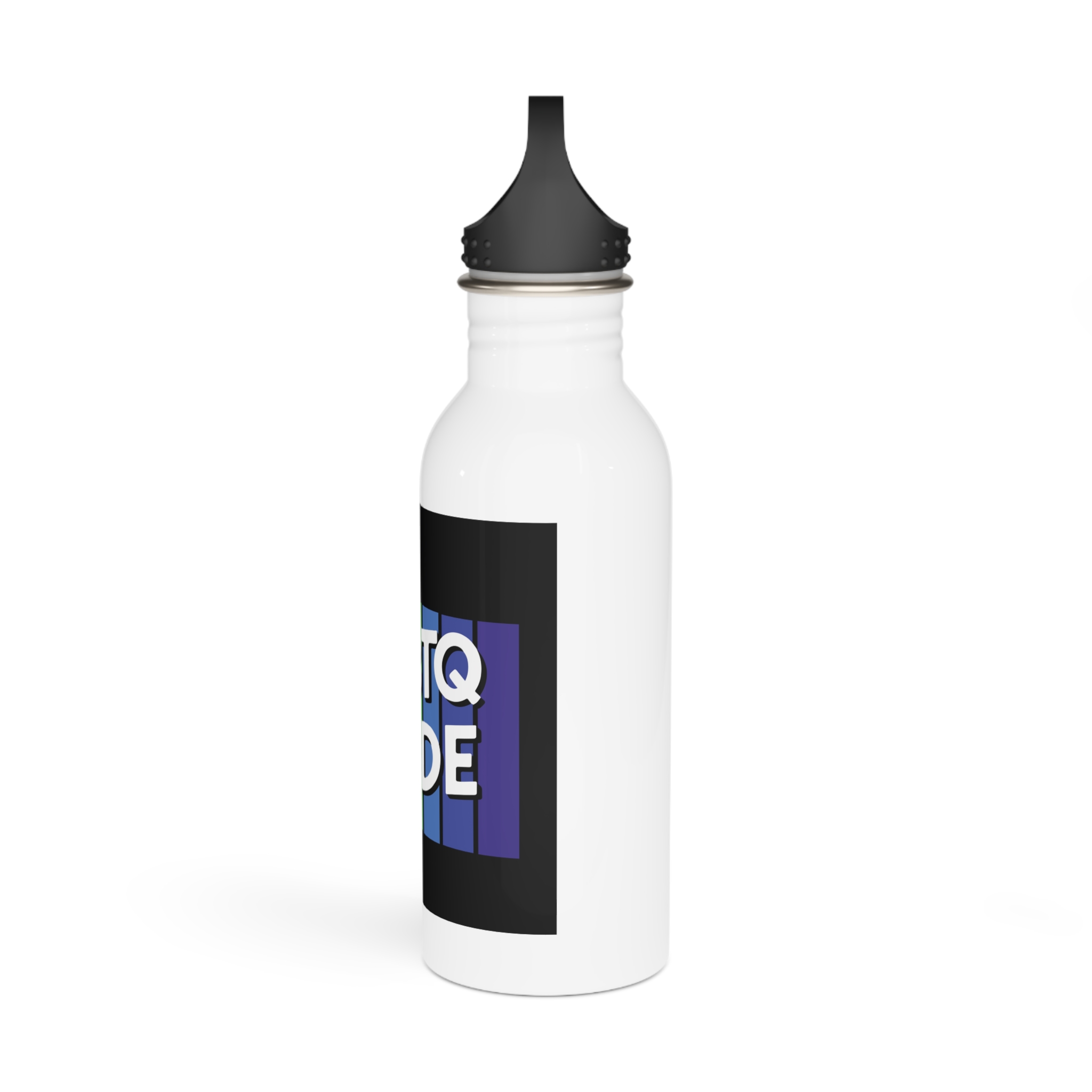 Rainbow Colored Sign That Says Rainbow Pride Pride Stainless Steel Water Bottle - Image 4