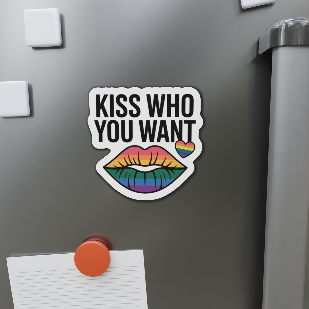 Kiss Who You Want T Shirt Design Isolated White Background Die Cut Magnets - Image 11