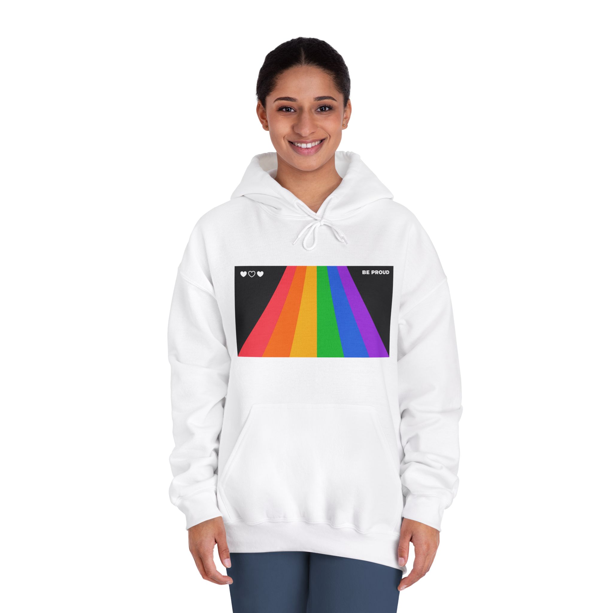 Modern Colorful Pride Zoom Background Unisex Dryblend Hooded Sweatshirt - Image 4