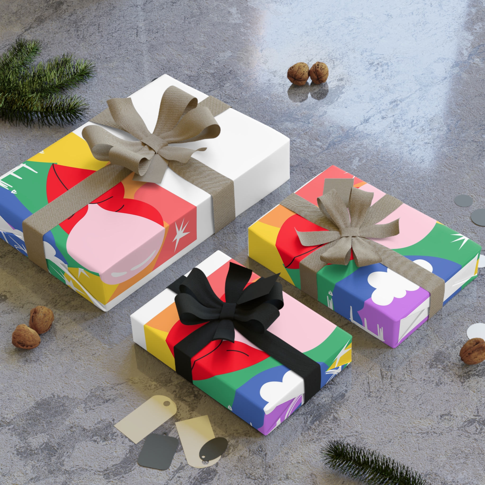 Lgbt Festive Cartoon Groovy Banner Retro 90s Style Love Freedom Concept Gift Wrapping Paper Rolls 1pc - Image 8