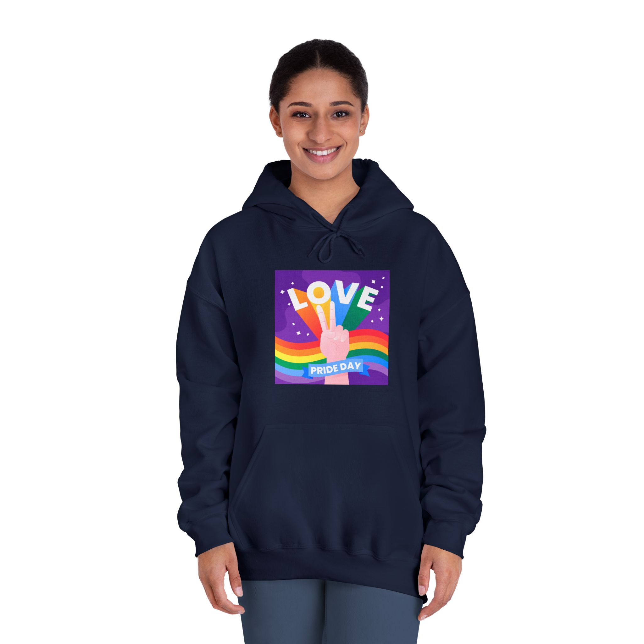 Pride Day Event Message Design Unisex Dryblend Hooded Sweatshirt - Image 32