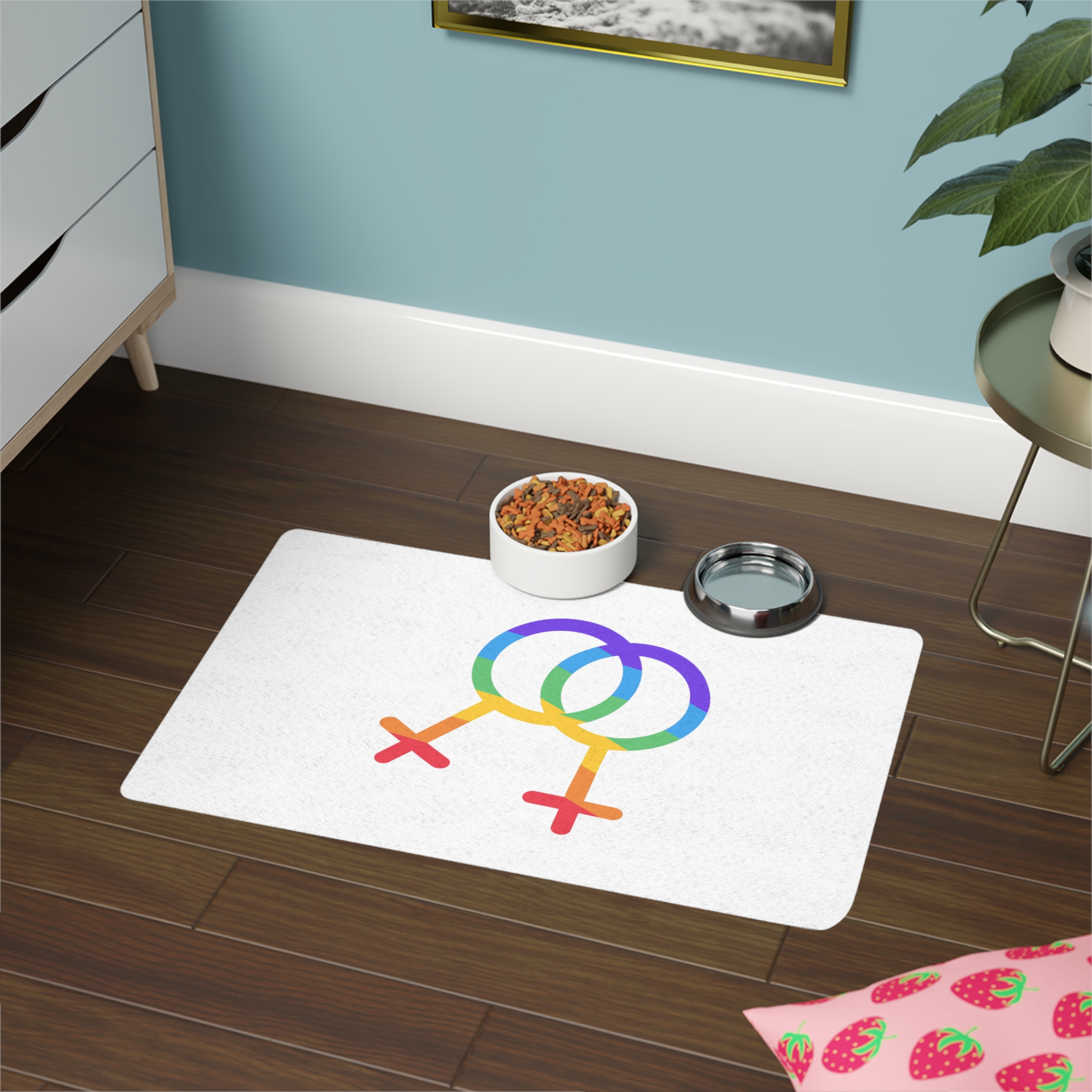 Gay Symbol Lgbtq Pride Colors Vector Illustration Pet Food Mat 12x18 - Image 4