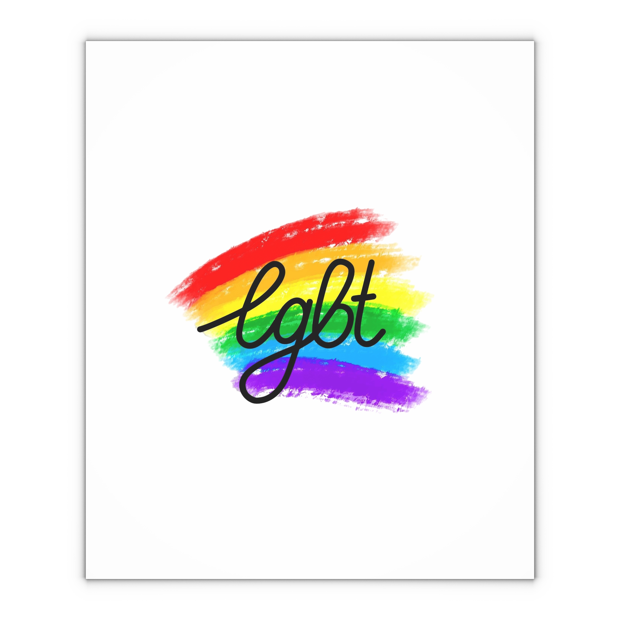 Lgbt Logo Vector Flat Illustration With Hand Drawn Watercolor Rainbow Flag Gift Wrapping Paper Sheets 1pc - Image 4
