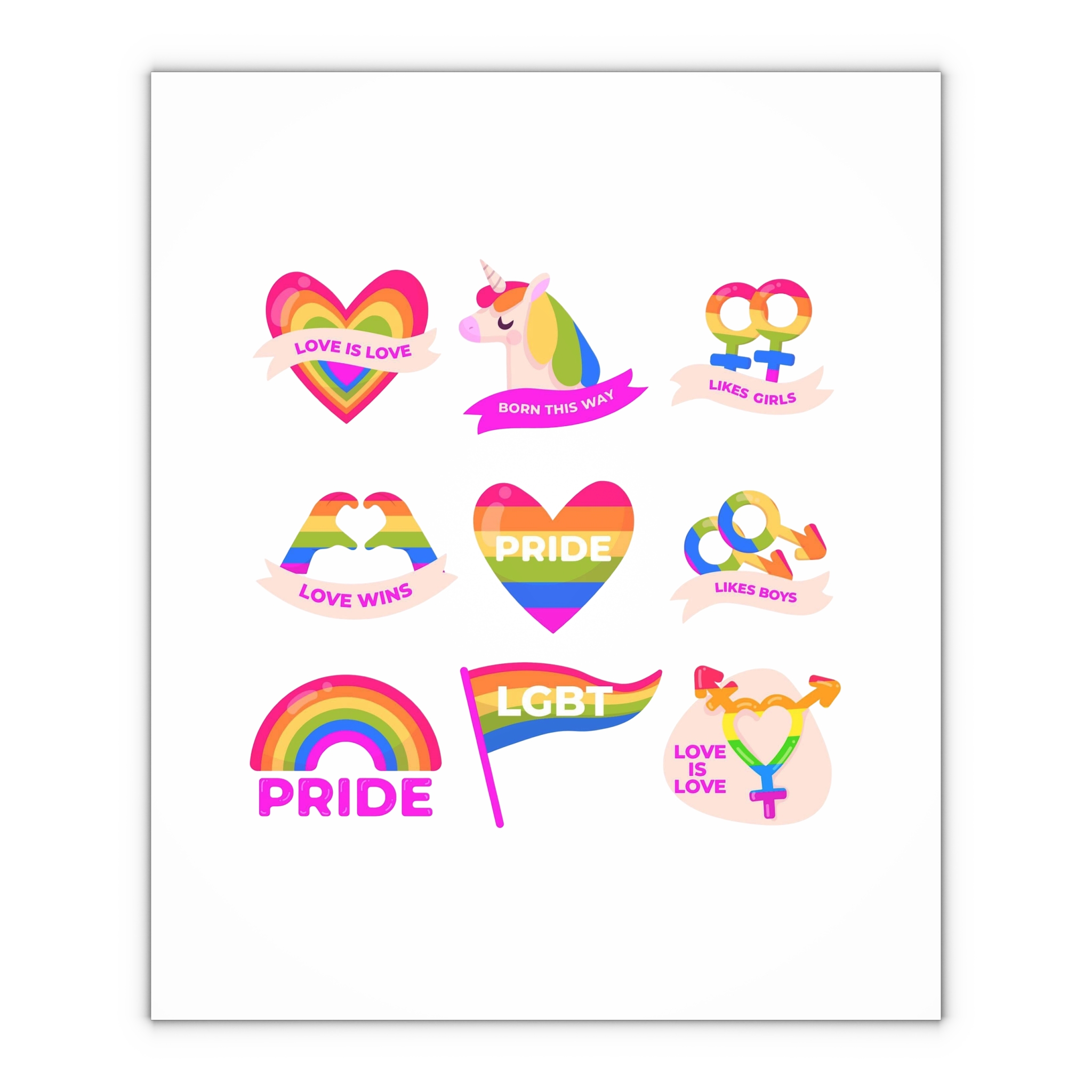 Pride Day Labels Set Gift Wrapping Paper Sheets 1pc - Image 4