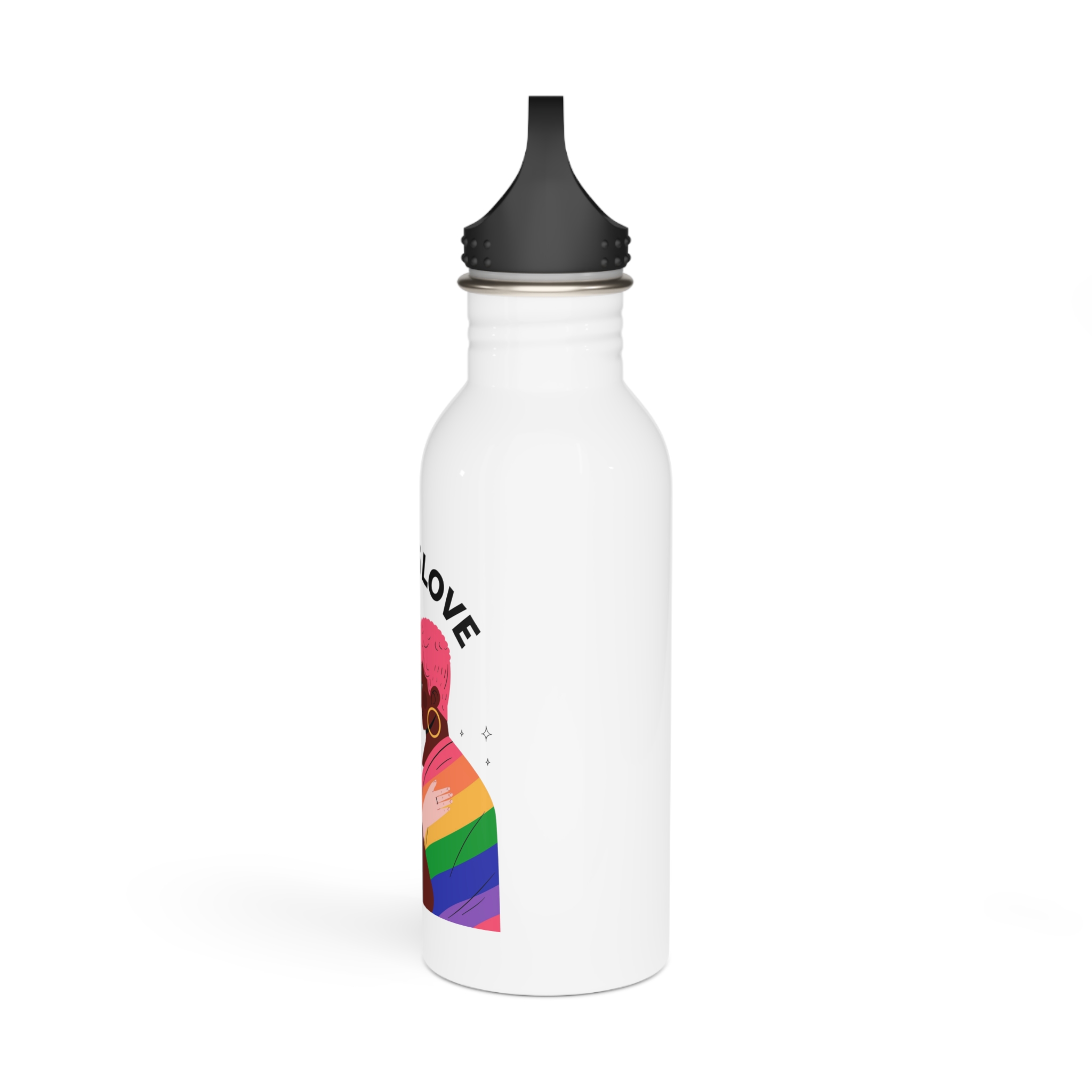 Flat Pride Month Lgbt Illustration Stainless Steel Water Bottle - Image 4