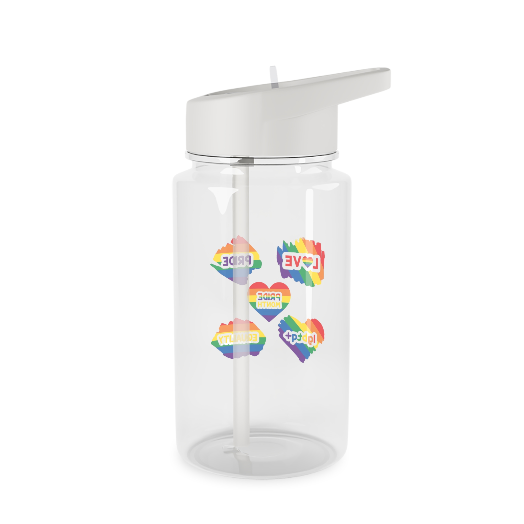 Pride Month Stickers Rainbow Lgbtq Flag Love Equality Tritan Water Bottle - Image 2