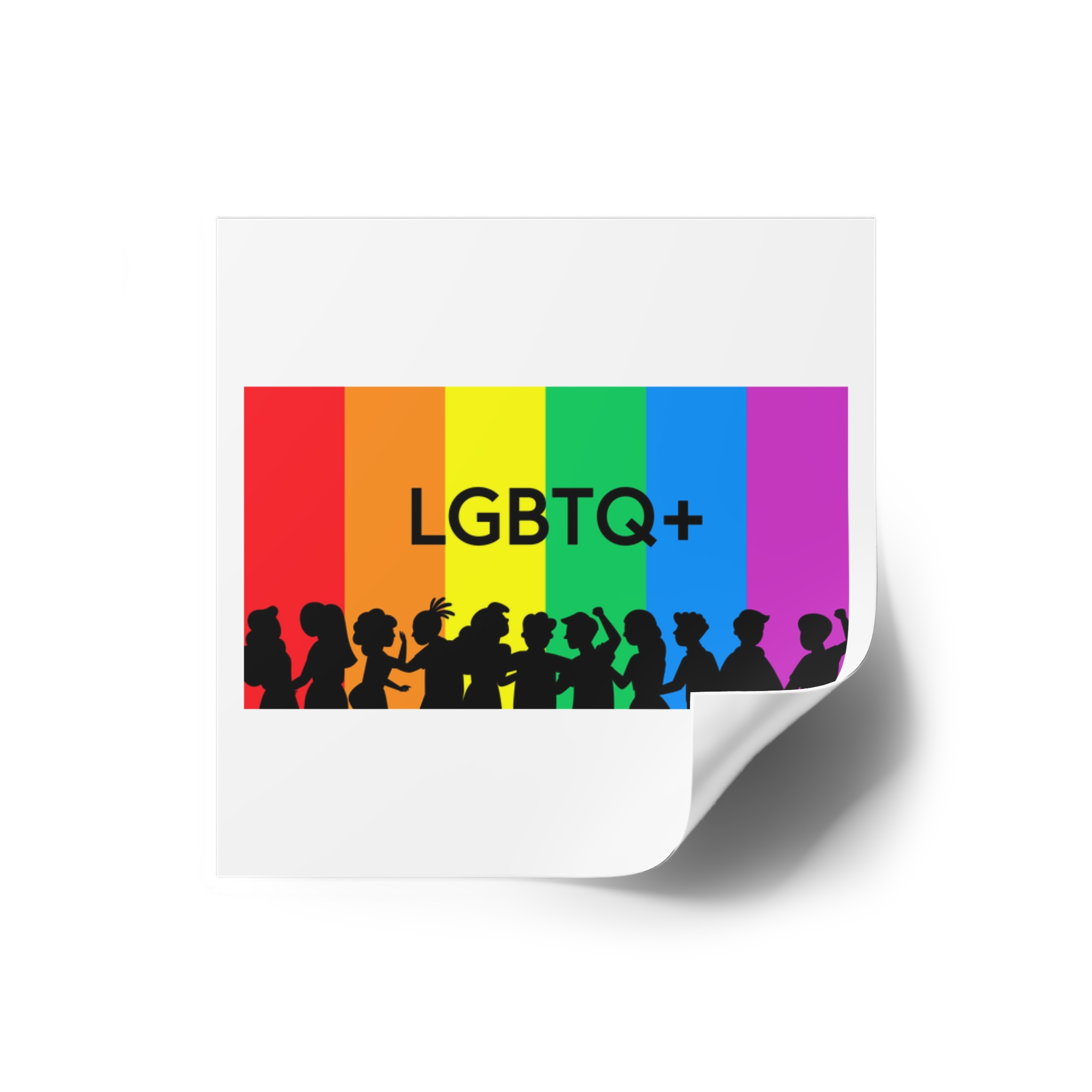 Rainbow Lgbt Lgbtqia Pride Flag Sign Flat Icon Laminate Stickers Square - Image 2