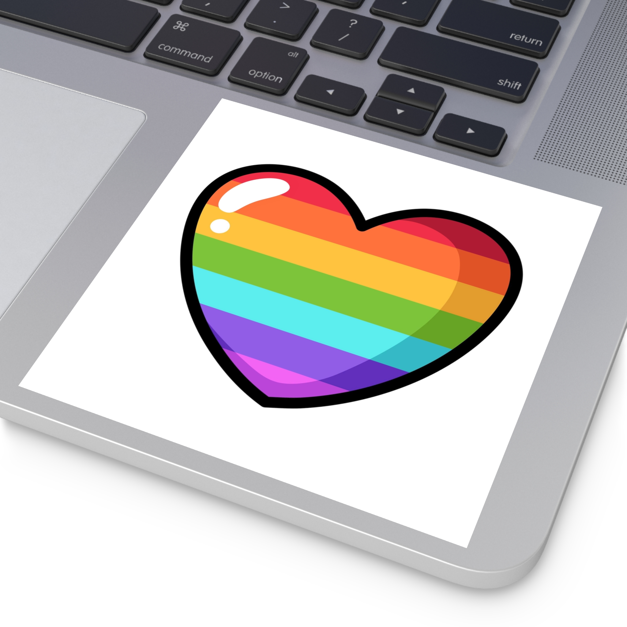 Pride Heart Cartoon Style Laminate Stickers Square - Image 35