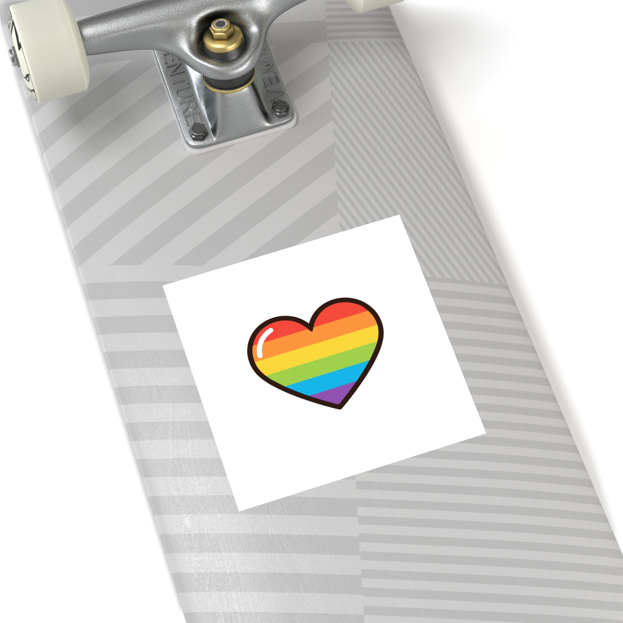 Lgbtq Pride Rainbow Heart Icon Laminate Stickers Square - Image 36
