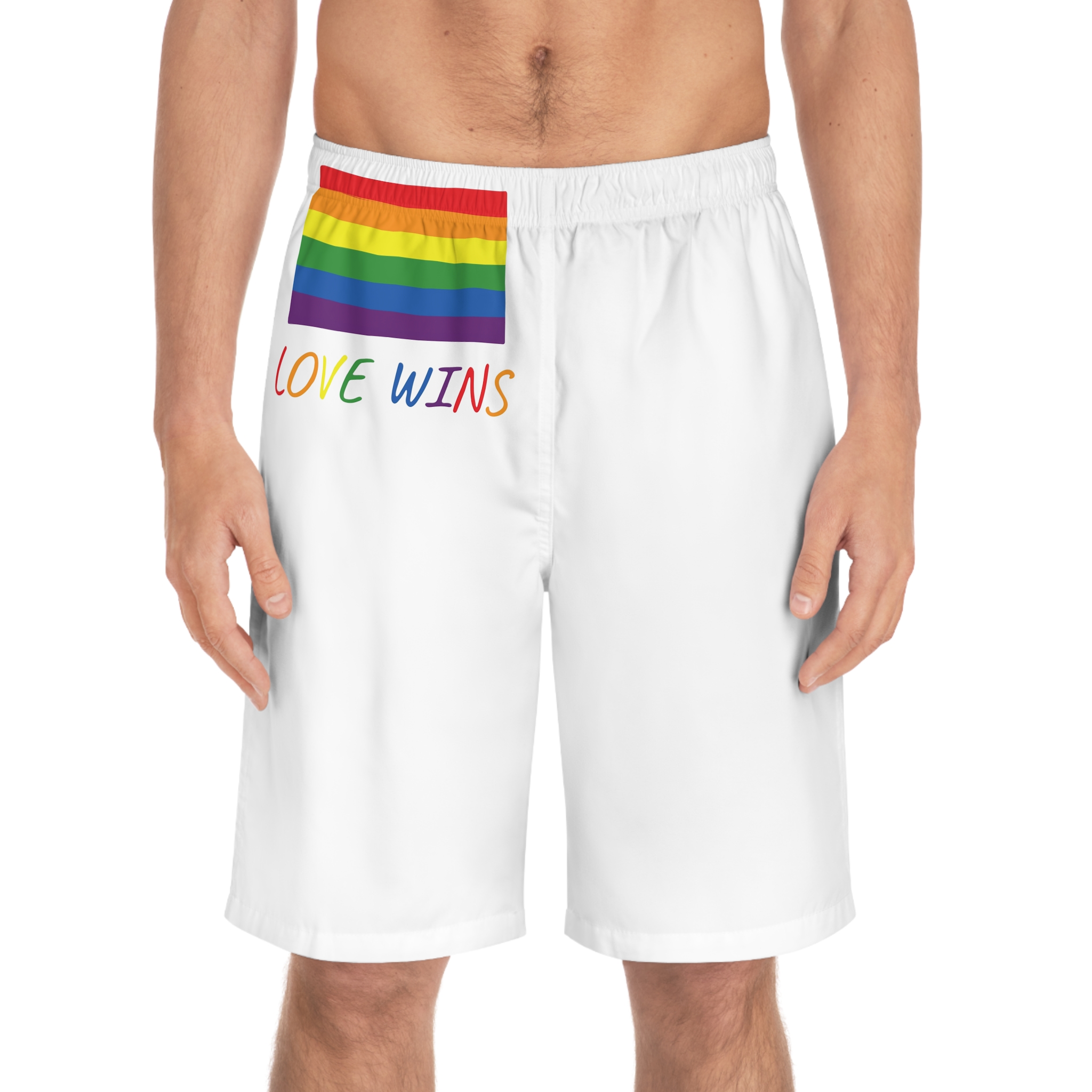 Colorful Gay Pride Flag Happy Pride Day Lgbtq Community Pride Month Vector Hand Drawn Doodle Posters Stickers Logo Cards Mens Board Shorts Aop - Image 3