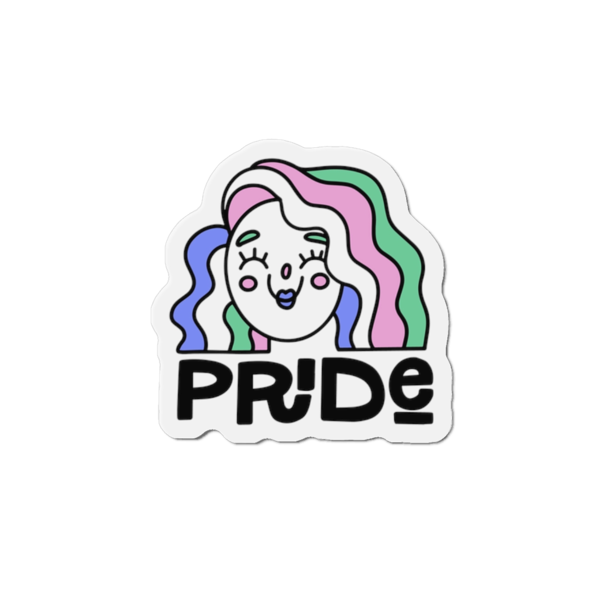 Pride Day Lettering Quote Concept Die Cut Magnets